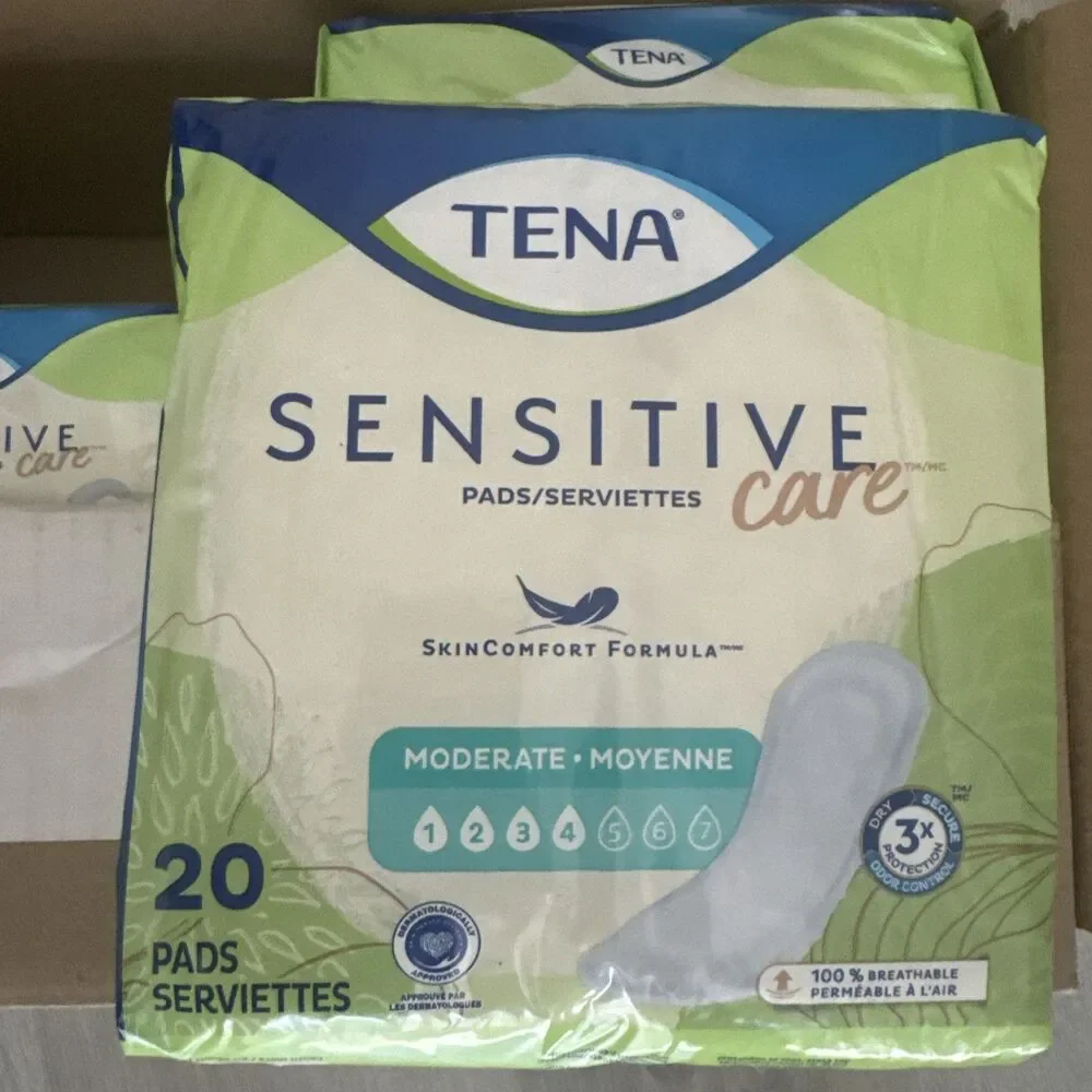 TENA Sensitive Care Moderate Incontinence Pads Lot of 6 Packs 20 Ct 120 Total